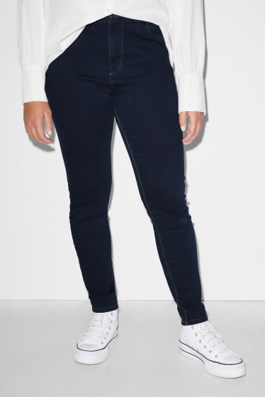 Femmes grandes tailles - CLOCKHOUSE - super skinny jean - high waist - jean bleu foncé