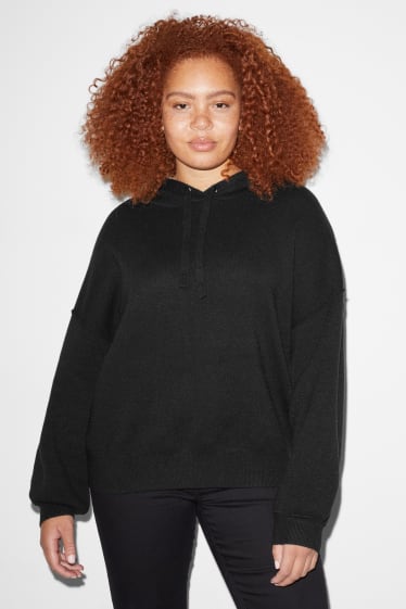 Femei XL - CLOCKHOUSE - pulover cu glugă - negru