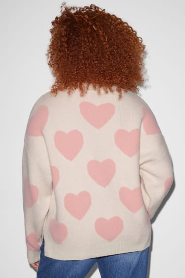 Femei XL - CLOCKHOUSE - pulover - cu model - roz