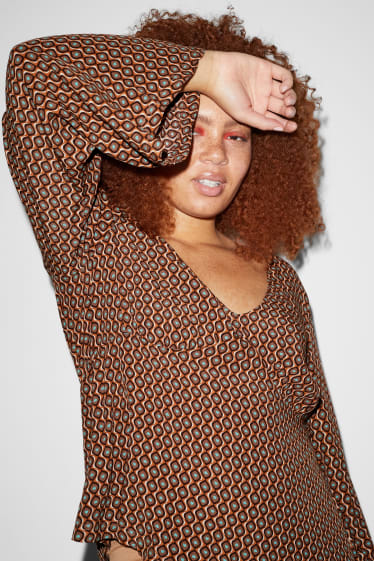Femei XL - CLOCKHOUSE - bluză - cu model - maro