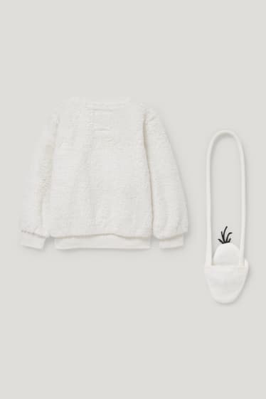 Filles - La Reine des Neiges - ensemble - sweat et sac - blanc crème