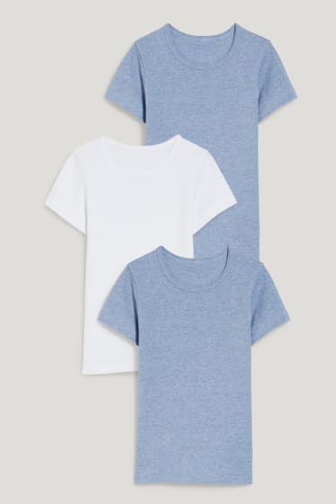 Chlapecké - Multipack 3 ks - podvlékací triko - světle modrá-žíhaná