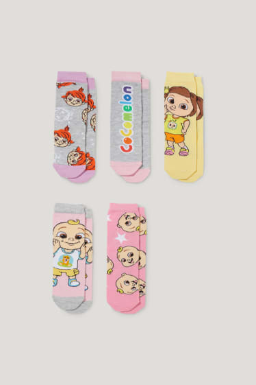 Toddler Girls - Set van 5 paar - CoComelon - sokken met motief - roze