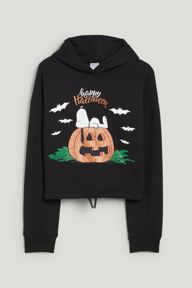 Kids Girls - Snoopy - Halloween-Hoodie - schwarz