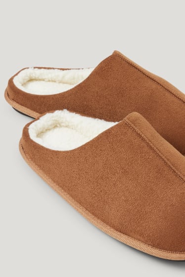 Men - Slippers - faux suede - brown