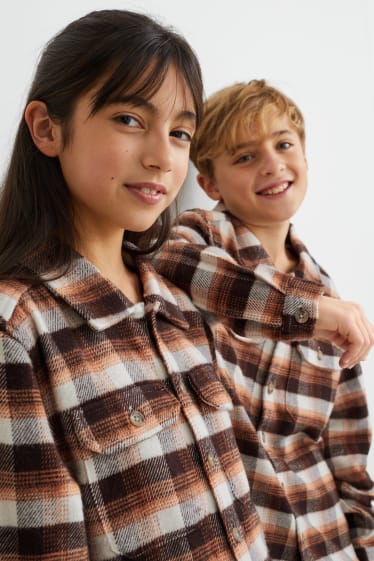 Toddler Boys - Camicia - genderless - a quadretti - marrone / beige