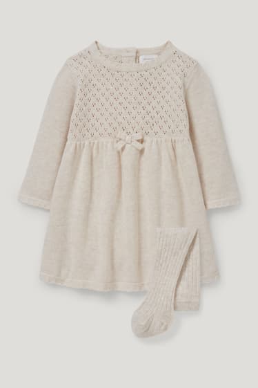 Baby Girls - Baby-Outfit - 2 teilig - beige