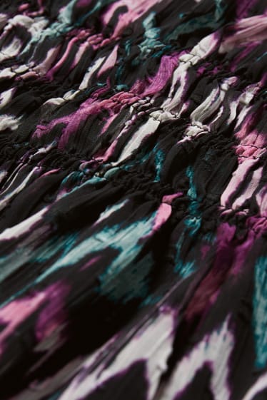 Damen - Chiffon-Kleid - gemustert - schwarz