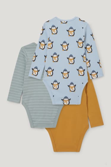 Baby Boys - Wielopak, 3 szt. - body niemowlęce - bawełna bio - miętowa zieleń