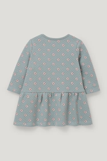 Baby Girls - Rochie din molton bebeluși - cu flori - verde