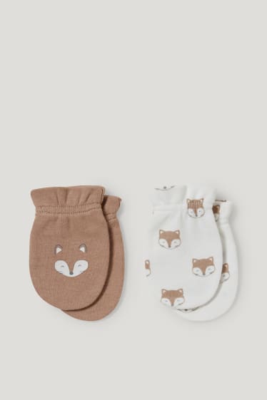 Baby Girls - Confezione da 2 - guanti antigraffio - beige