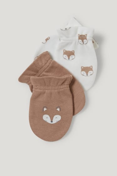 Baby Girls - Confezione da 2 - guanti antigraffio - beige