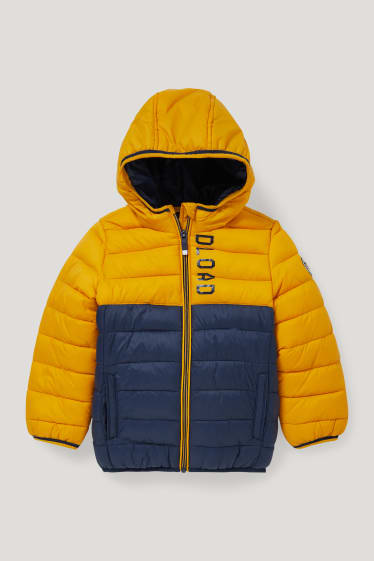 Toddler Boys - Quilted jacket with hood - yellow