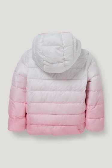 Toddler Girls - Steppjacke mit Kapuze - weiß / rosa