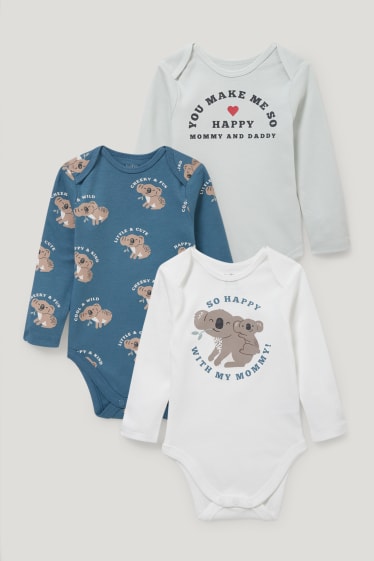 Baby Girls - Wielopak, 3 szt. - body niemowlęce - bawełna bio - biały