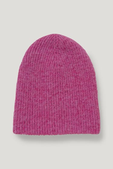 Donna - Berretto in maglia - fucsia