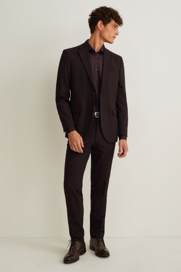 Herren - Businesshemd - Regular Fit - Cutaway - bügelleicht - bordeaux