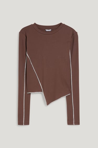 Esclusiva online - CLOCKHOUSE maglia a maniche lunghe - taglio corto - marrone