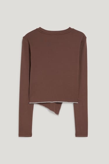 Esclusiva online - CLOCKHOUSE maglia a maniche lunghe - taglio corto - marrone