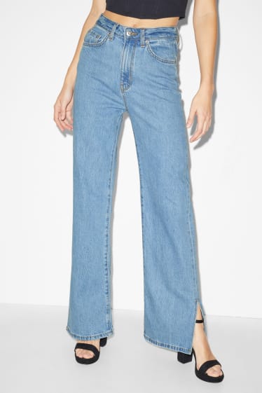 Clockhouse pro holky - CLOCKHOUSE - straight jeans - high waist - džíny - světle modré