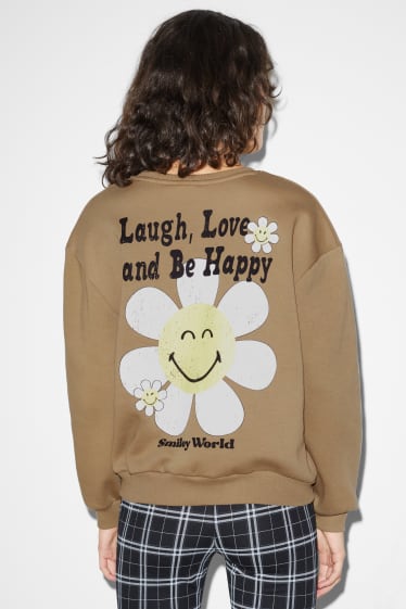 Clockhouse femme - CLOCKHOUSE - sweat - SmileyWorld® - beige