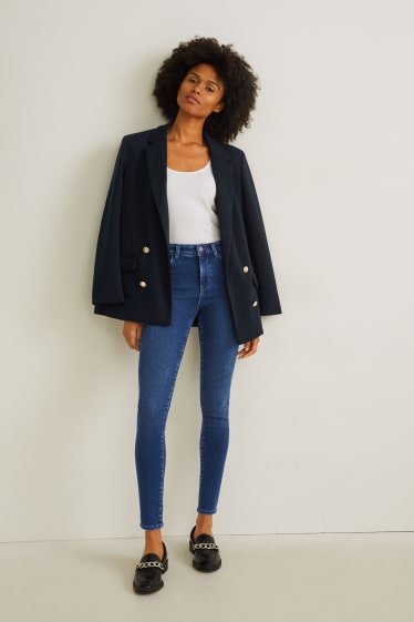 Dona - Skinny jeans - cintura alta - pantalons tèrmics - LYCRA® - texà blau