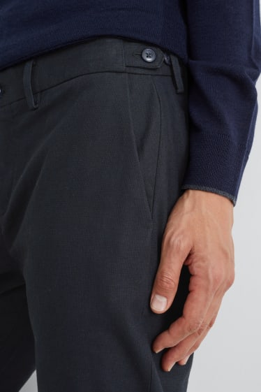 Uomo - Pantaloni eleganti - regular fit - LYCRA® - blu scuro