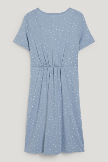 Women - Nursing nightdress - polka dot - light blue