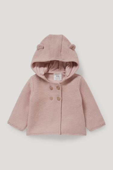 Baby Girls - Cardigan neonati con cappuccio - rosa