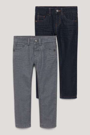 Toddler Boys - Confezione da 2 - slim jeans - termici - jeans blu scuro