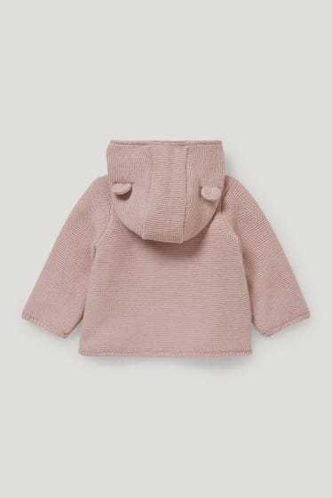Baby Girls - Cardigan neonati con cappuccio - rosa