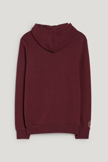 Mężczyźni - Bluza z kapturem - bordowy