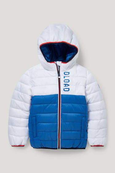 Toddler Boys - Quilted jacket with hood - blue