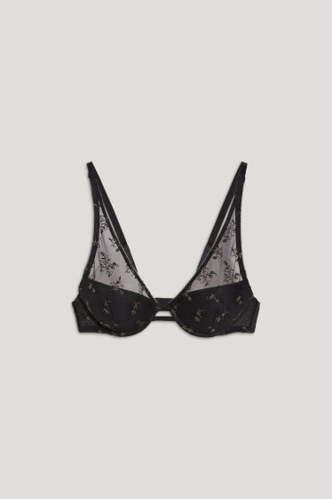 Femmes - Soutien-gorge à armature - DEMI - ampliforme - noir