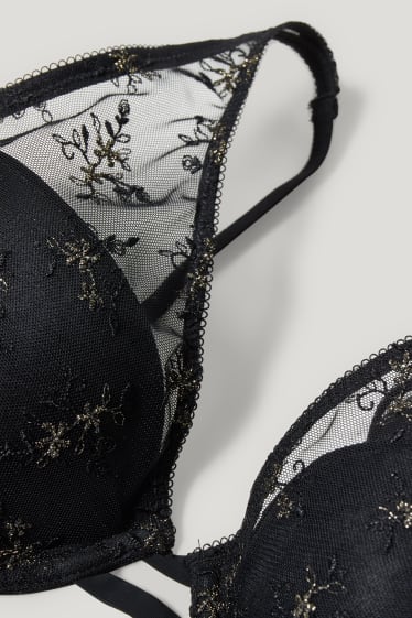Femmes - Soutien-gorge à armature - DEMI - ampliforme - noir
