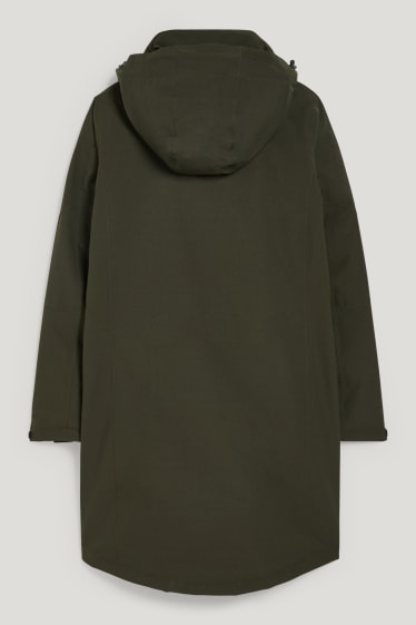 Mujer - Chubasquero con capucha - verde oscuro