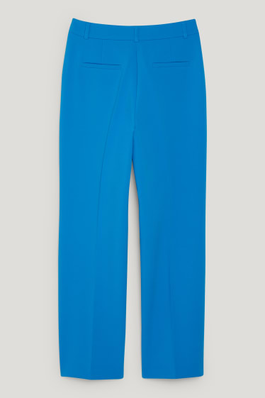 Femmes - Pantalon en toile - high waist - coupe droite - bleu clair