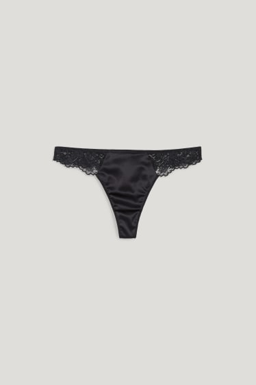 Damen - String - schwarz