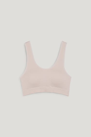 Women - Crop top - padded - seamless - rose