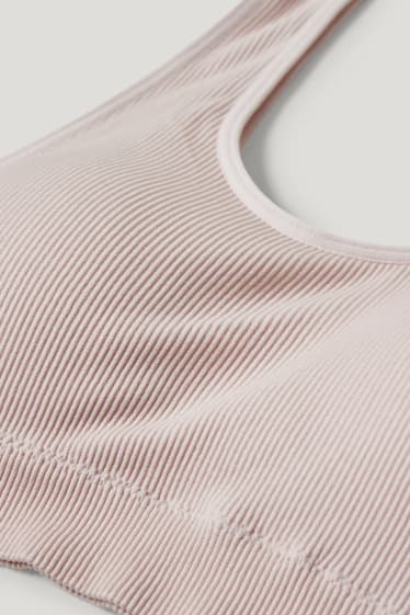 Women - Crop top - padded - seamless - rose