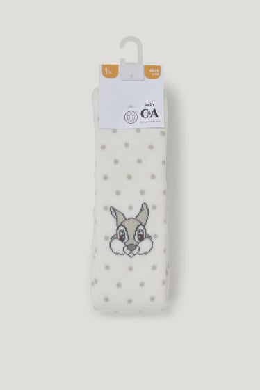 Bébé filles - Bambi - collants bébé - à pois - blanc pur