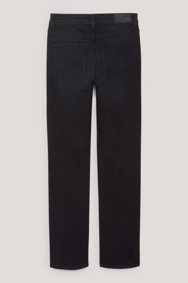 Dámské - Straight jeans - mid waist - LYCRA® - černá