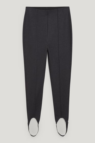 Damen - Leggings - kariert - schwarz / grau