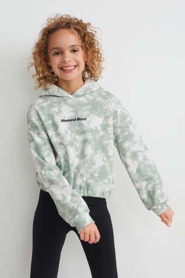 Bambine: - Felpa con cappuccio - bianco / verde