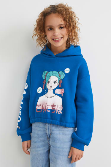 Filles - Sweat à capuche - bleu