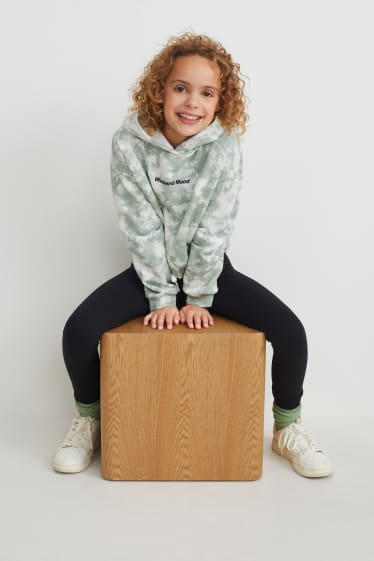 Bambine: - Felpa con cappuccio - bianco / verde