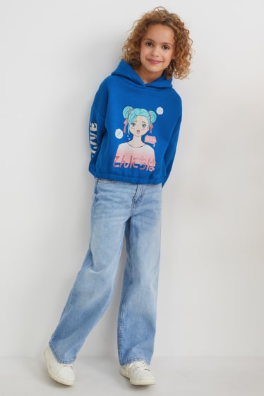 Filles - Sweat à capuche - bleu