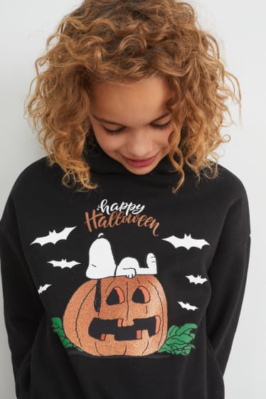 Kids Girls - Snoopy - Halloween-Hoodie - schwarz