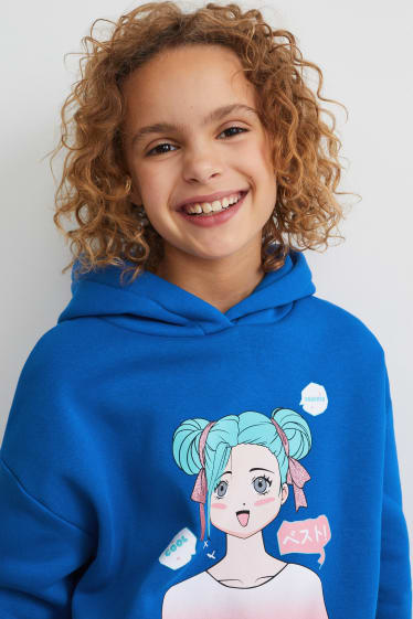 Filles - Sweat à capuche - bleu