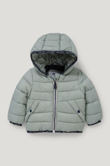 Baby Boys - Giacca trapuntata cappuccio neonati - verde menta